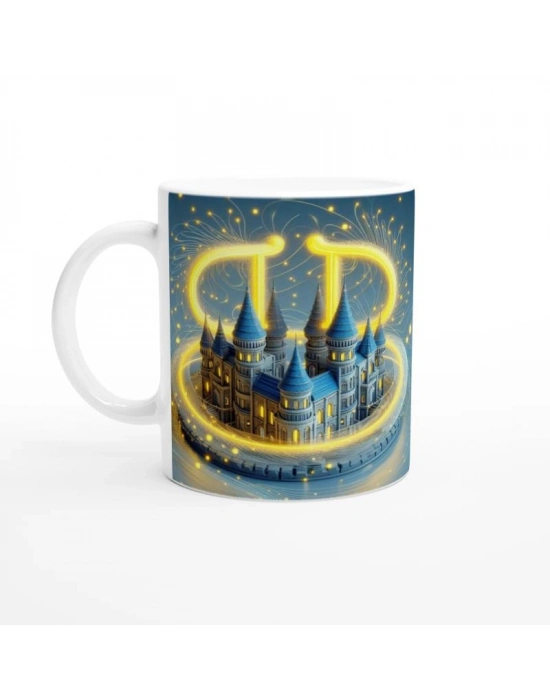 İkizler Burcu Baskılı Kahve Kupası - Burçlar Krallığı Şatosu Vs2