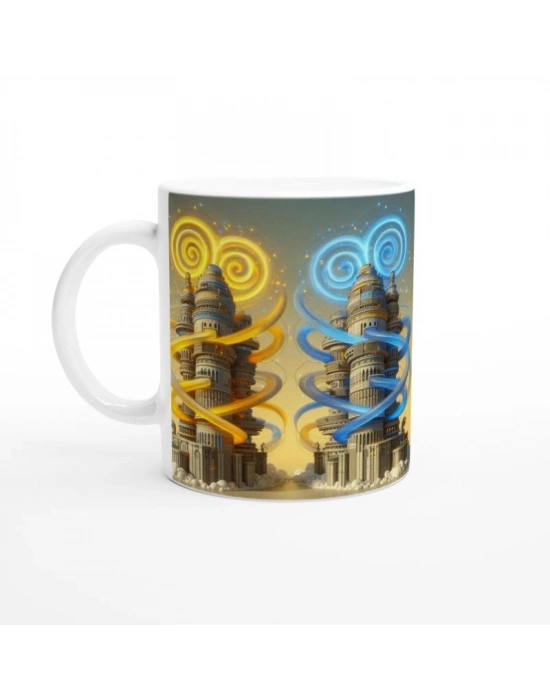 İkizler Burcu Baskılı Kahve Kupası - Burçlar Krallığı Şatosu Vs3