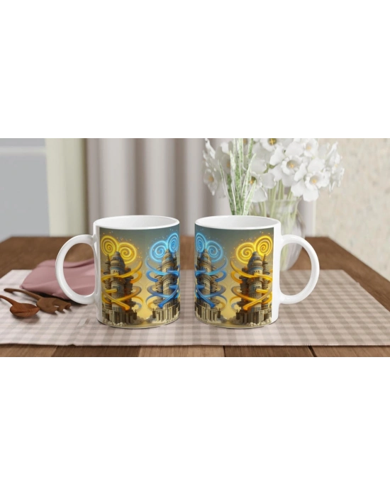 İkizler Burcu Baskılı Kahve Kupası - Burçlar Krallığı Şatosu Vs3