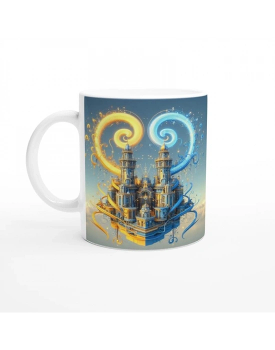 İkizler Burcu Baskılı Kahve Kupası - Burçlar Krallığı Şatosu Vs4