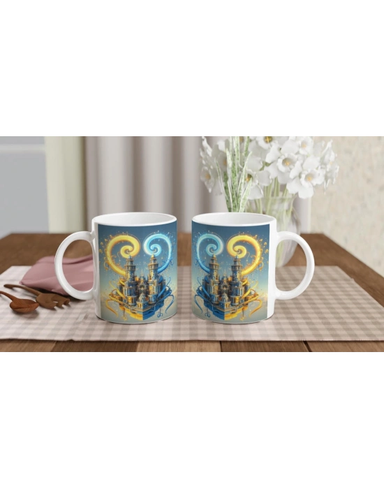 İkizler Burcu Baskılı Kahve Kupası - Burçlar Krallığı Şatosu Vs4