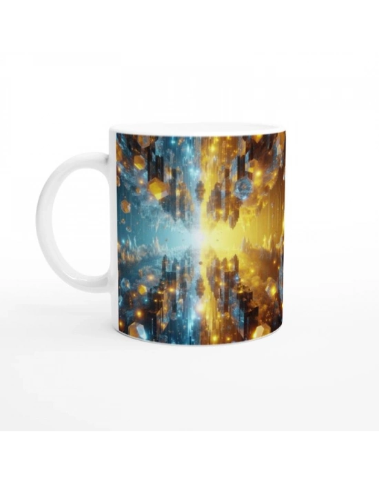 İkizler Burcu Baskılı Kahve Kupası - Büyülü Kristal Mağarası Temalı Vs1