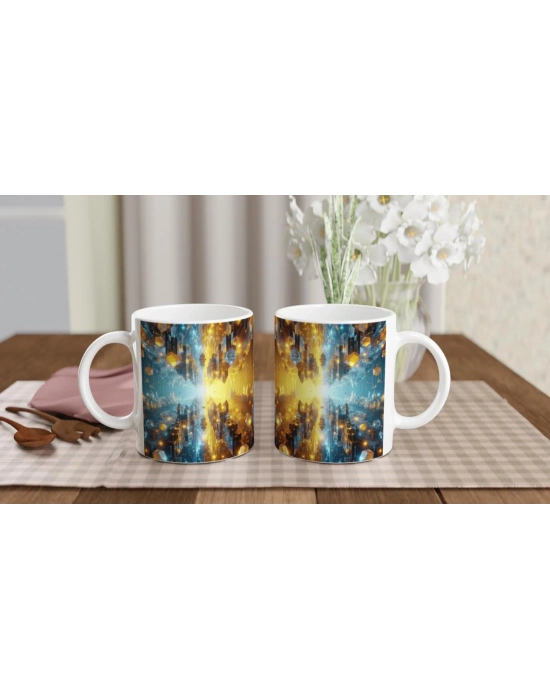 İkizler Burcu Baskılı Kahve Kupası - Büyülü Kristal Mağarası Temalı Vs1