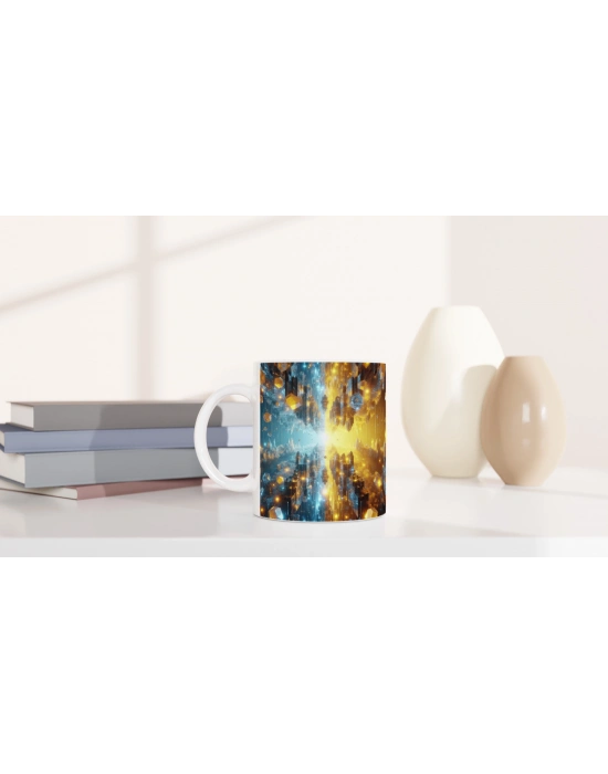 İkizler Burcu Baskılı Kahve Kupası - Büyülü Kristal Mağarası Temalı Vs1