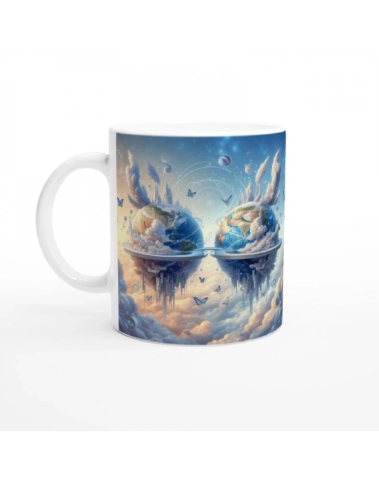 İkizler Burcu Baskılı Kahve Kupası - Elementsel Doğa Krallığı Temalı Vs1
