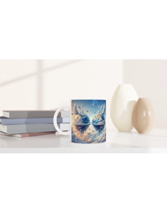 İkizler Burcu Baskılı Kahve Kupası - Elementsel Doğa Krallığı Temalı Vs1
