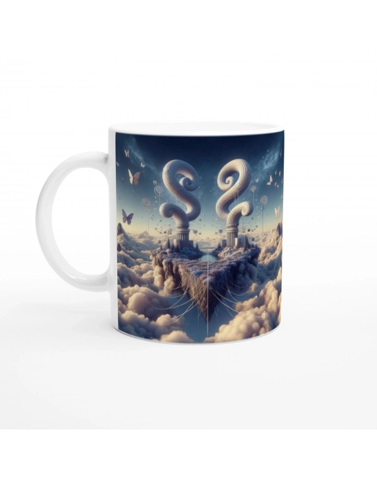 İkizler Burcu Baskılı Kahve Kupası - Elementsel Doğa Krallığı Temalı Vs2
