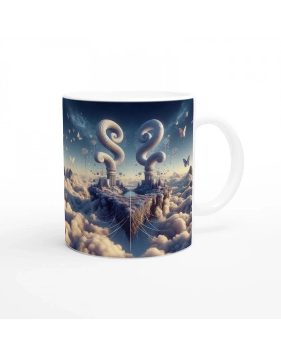 İkizler Burcu Baskılı Kahve Kupası - Elementsel Doğa Krallığı Temalı Vs2