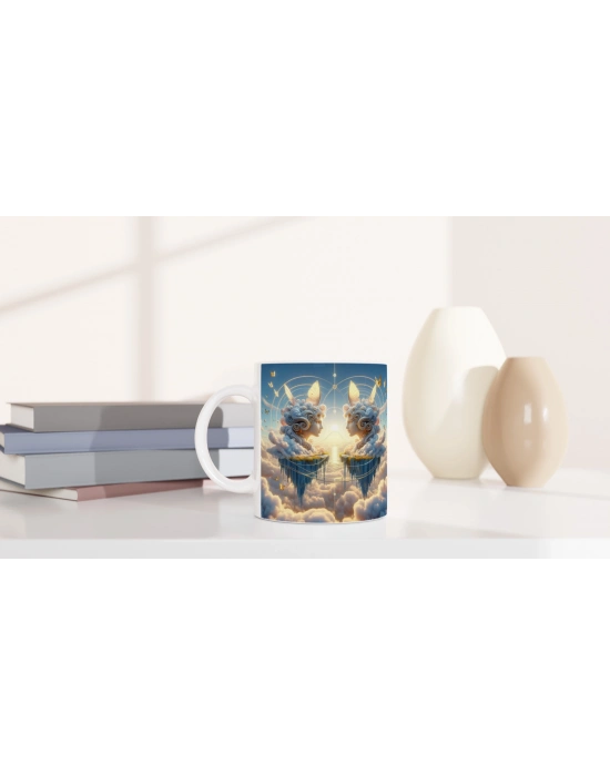 İkizler Burcu Baskılı Kahve Kupası - Elementsel Doğa Krallığı Temalı Vs3