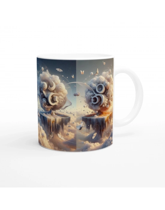 İkizler Burcu Baskılı Kahve Kupası - Elementsel Doğa Krallığı Temalı Vs4