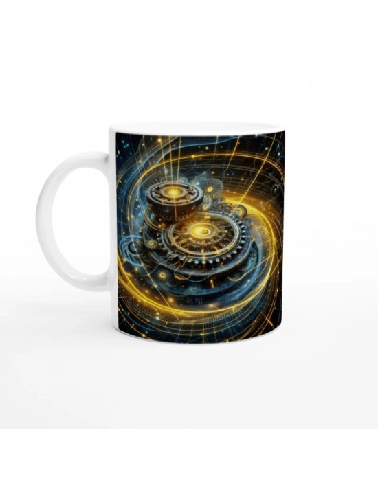 İkizler Burcu Baskılı Kahve Kupası - Zamanın Çarkları Astroloji Mekanizması Vs1