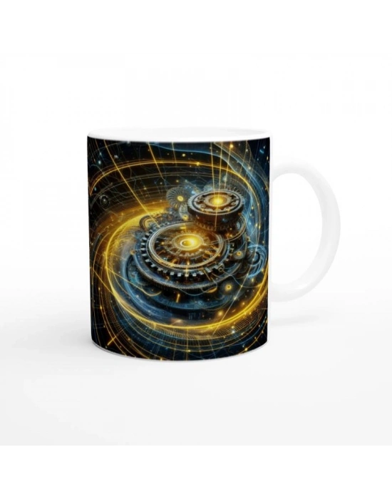 İkizler Burcu Baskılı Kahve Kupası - Zamanın Çarkları Astroloji Mekanizması Vs1