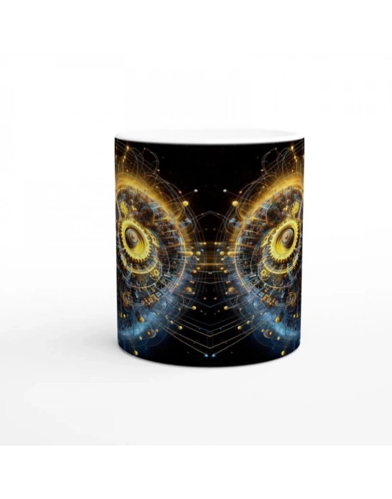 İkizler Burcu Baskılı Kahve Kupası - Zamanın Çarkları Astroloji Mekanizması Vs4