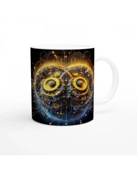 İkizler Burcu Baskılı Kahve Kupası - Zamanın Çarkları Astroloji Mekanizması Vs4