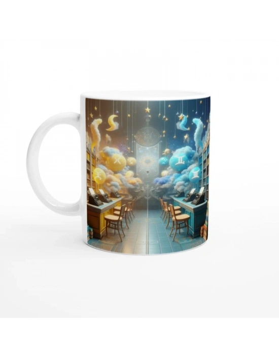 İkizler Burcu Baskılı Kahve Kupası - Zodyak Kütüpanesi Vs1