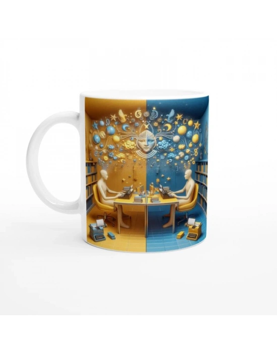 İkizler Burcu Baskılı Kahve Kupası - Zodyak Kütüpanesi Vs2