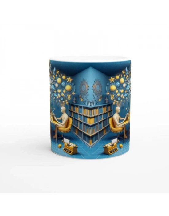 İkizler Burcu Baskılı Kahve Kupası - Zodyak Kütüpanesi Vs2