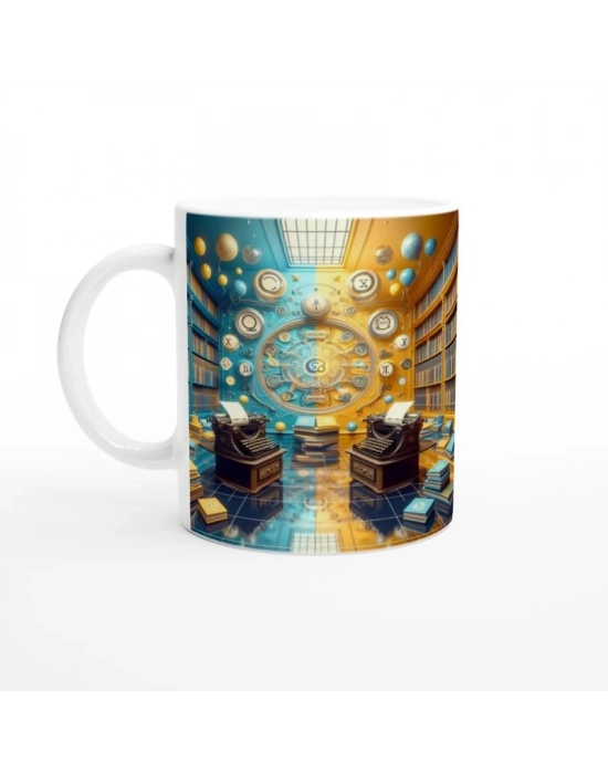 İkizler Burcu Baskılı Kahve Kupası - Zodyak Kütüpanesi Vs3