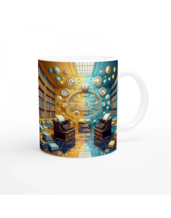 İkizler Burcu Baskılı Kahve Kupası - Zodyak Kütüpanesi Vs3