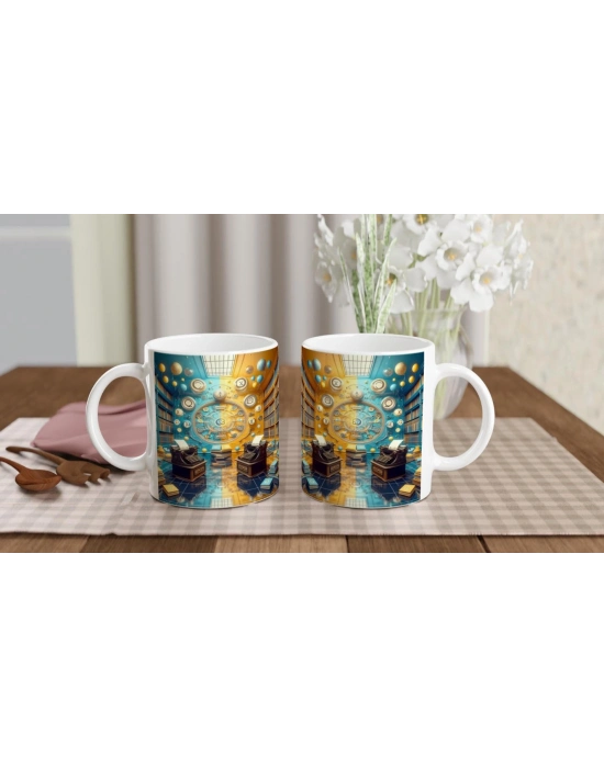 İkizler Burcu Baskılı Kahve Kupası - Zodyak Kütüpanesi Vs3