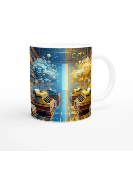 İkizler Burcu Baskılı Kahve Kupası - Zodyak Kütüpanesi Vs4