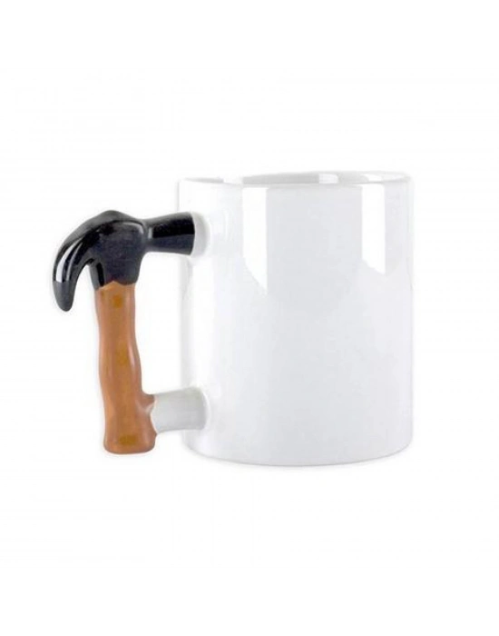 ®  İlginç Hediyelik Çekiç Kulplu Tasarımlı Seramik Kupa Bardağı