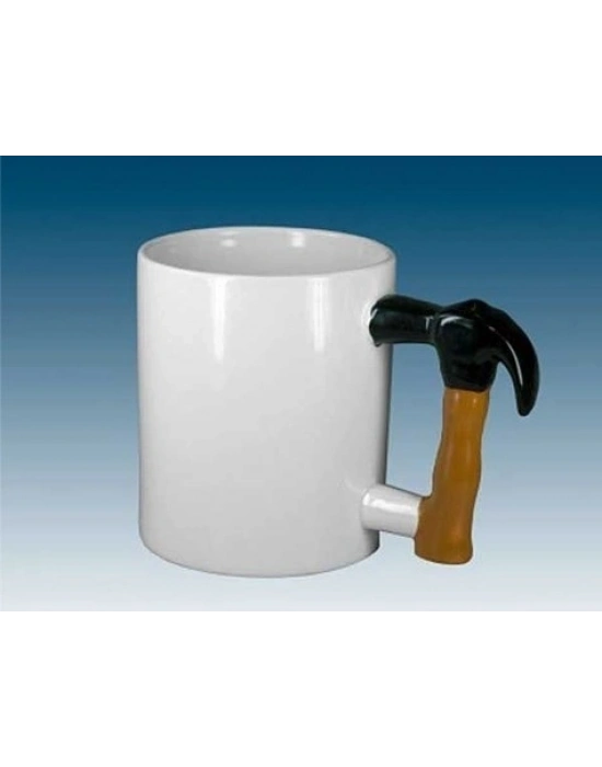 ®  İlginç Hediyelik Çekiç Kulplu Tasarımlı Seramik Kupa Bardağı