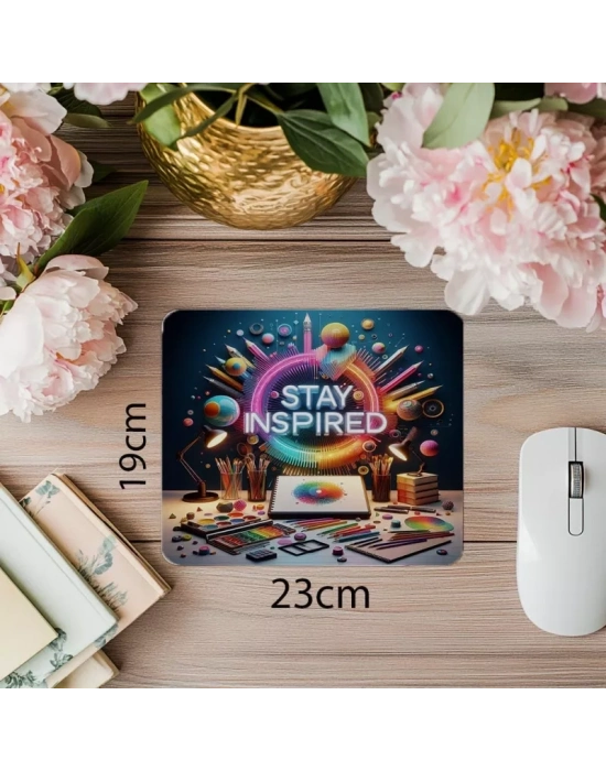 İlham Veren Parlak Mouse Pad – Yaratıcılığa Özel - 19x23 cm 2 mm Dikdörtgen İthal Baskılı Mouse Pad