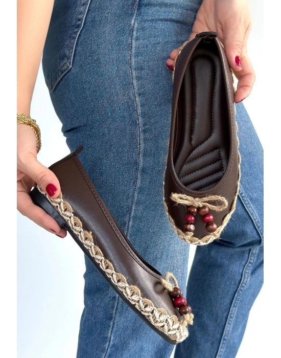 Ilwe Kahverengi Cilt Babet Ayakkabı