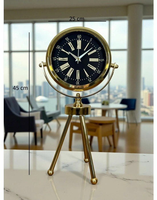 ® Imperial Gold Üç Ayaklı Metal Masa Saati