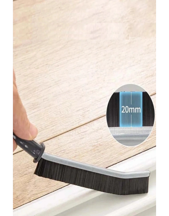 İnce Kıl Temizlik Fırçası Banyo Mutfak Pencere Oluk Klozet Kenarı Kavisli Detay Temizleme Fırçası