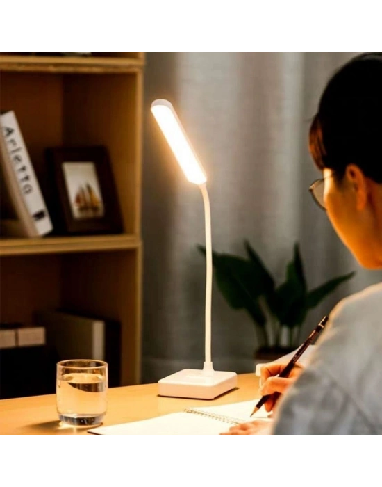 ®  İnce Uzun USBli Dokunmatik 3 Kademeli 360 Derece Özel Göz Korumalı led Lityum Masa ası