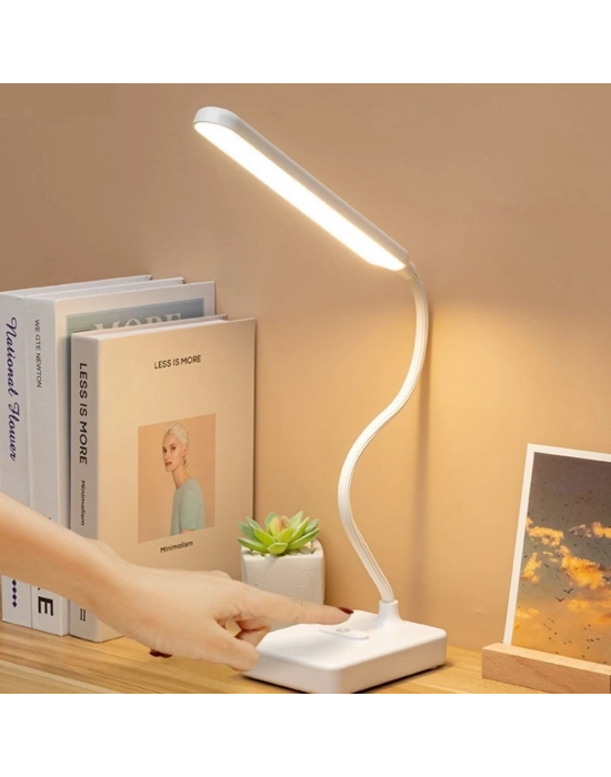 ®  İnce Uzun USBli Dokunmatik 3 Kademeli 360 Derece Özel Göz Korumalı led Lityum Masa ası