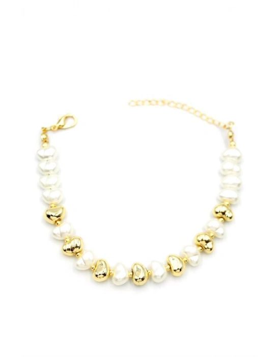 İnci Bileklik - Altın