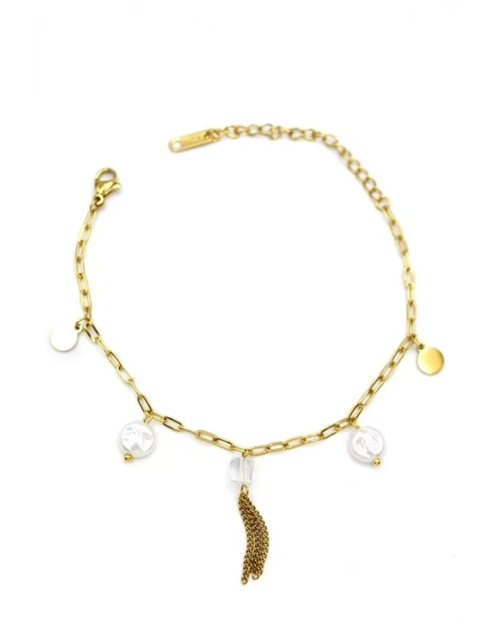 İnci Bileklik - Altın