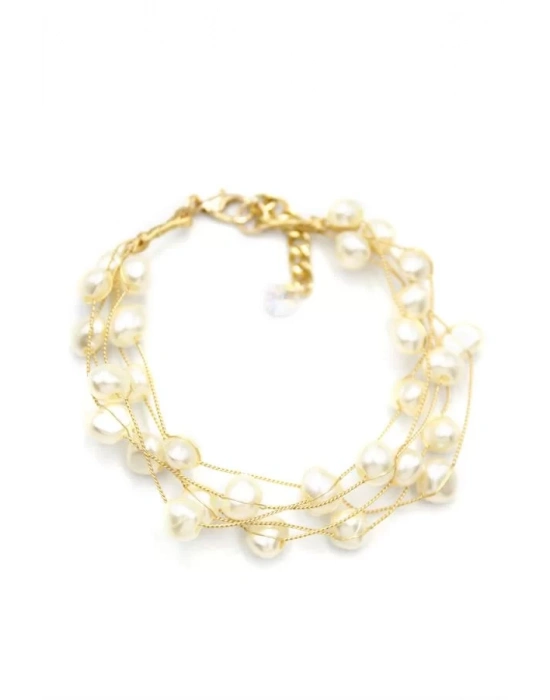 İnci Bileklik - Altın