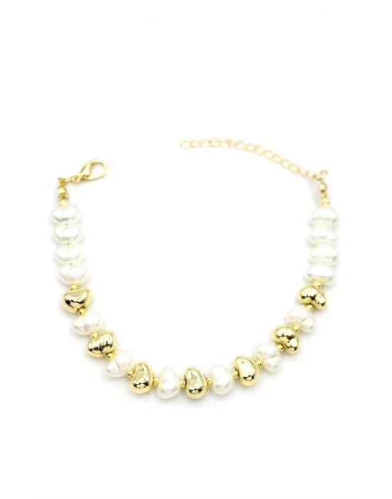 İnci Bileklik - Altın