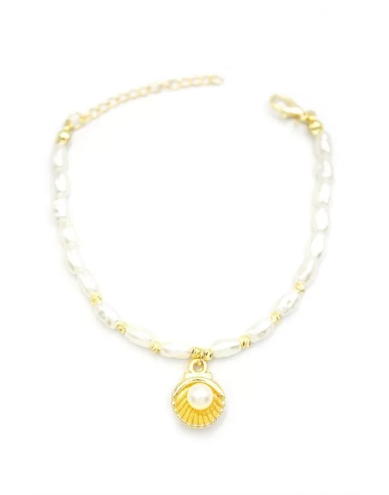 İnci Bileklik - Altın