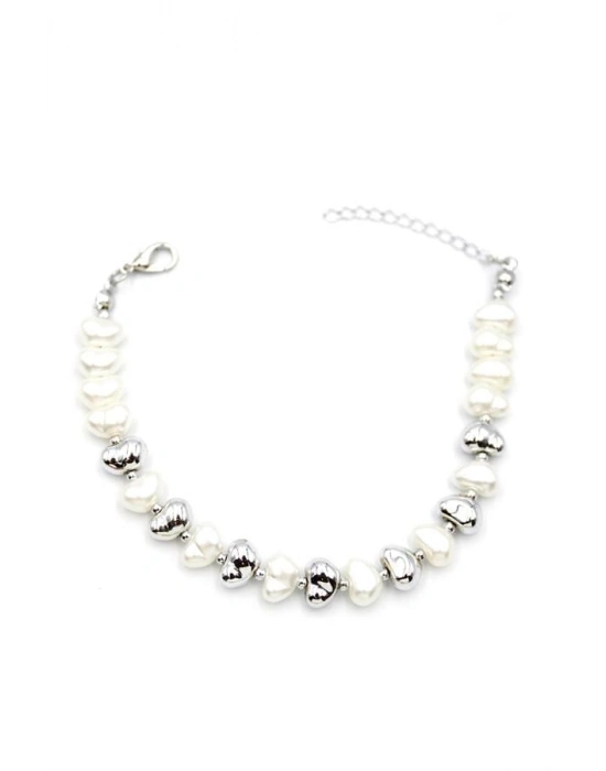 İnci Bileklik - Gümüş