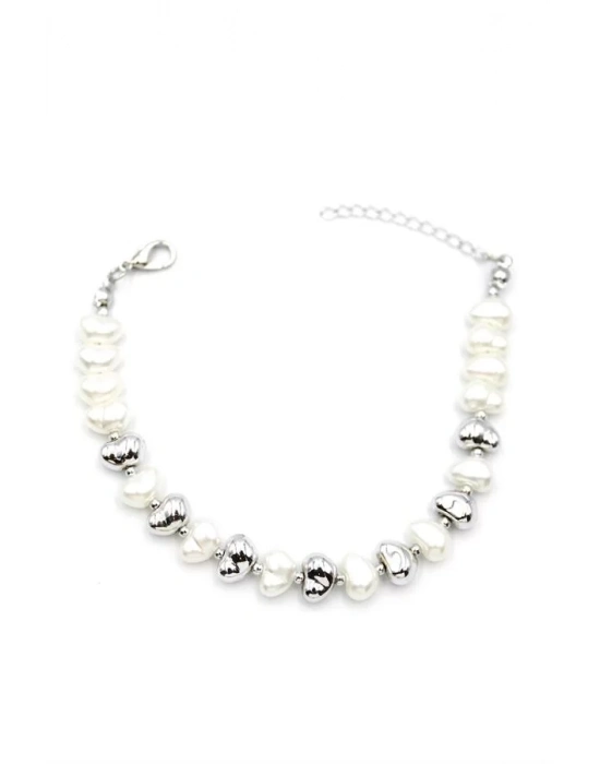 İnci Bileklik - Gümüş