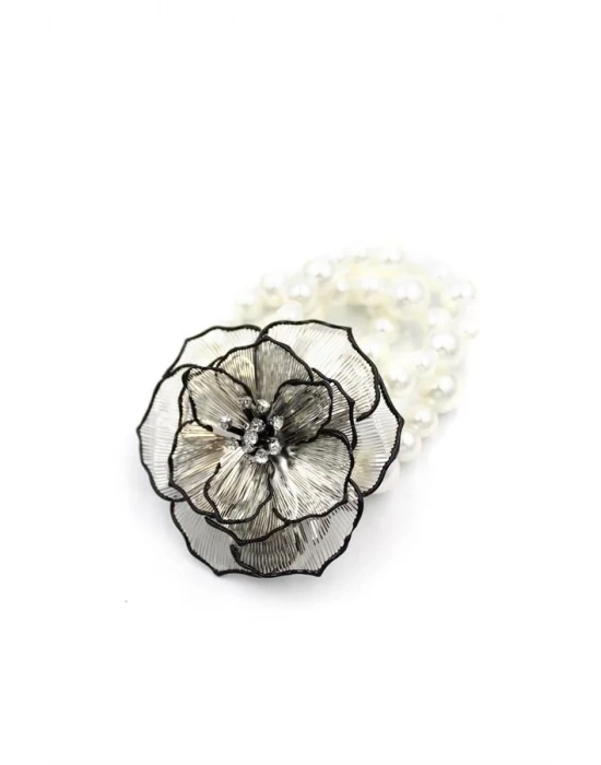İnci Çiçek Bileklik - Gümüş