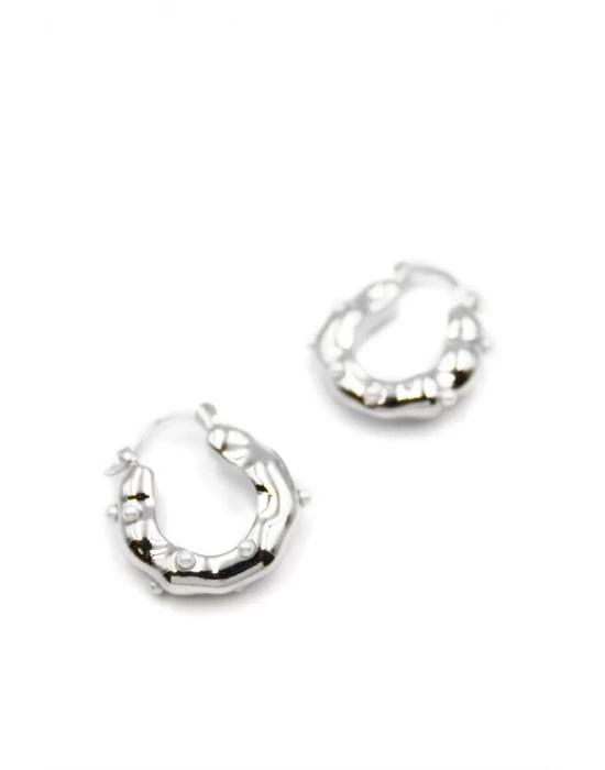 İnci Halka Küpe - Gümüş