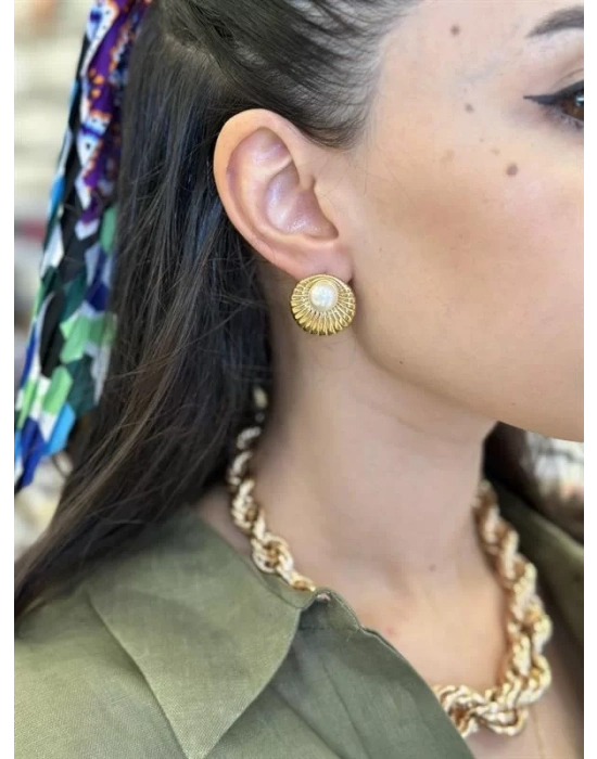 İnci Küpe - Altın