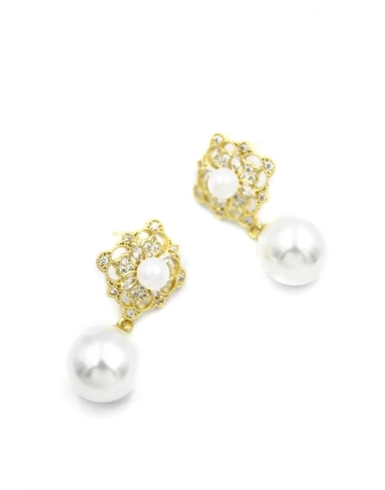 İncili Küpe - Altın