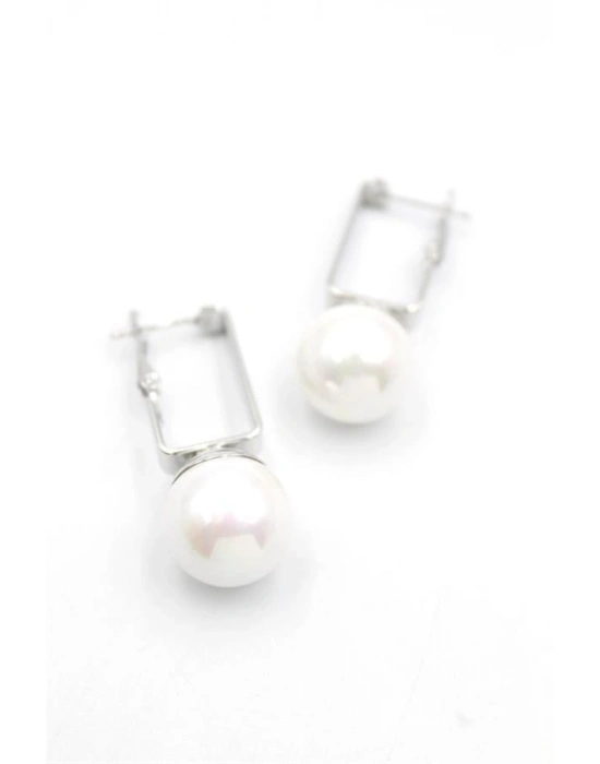 İncili Küpe - Beyaz