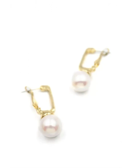 İncili Küpe - Beyaz