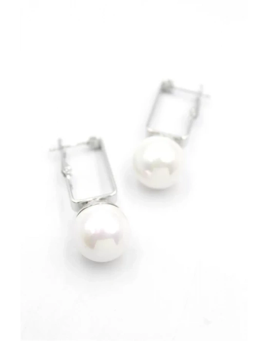 İncili Küpe - Beyaz