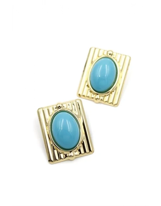 İncili Küpe - Turkuaz