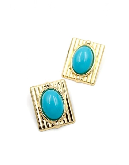 İncili Küpe - Turkuaz