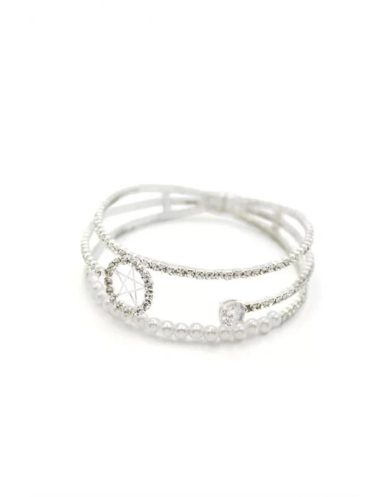 İncili Su Yolu Bileklik - Gümüş